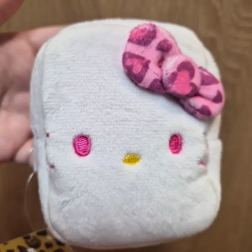 [BUNJANG] Pink Leopard Print Kitty Pouch Keyring / 핑크호피 키티 파우치키링