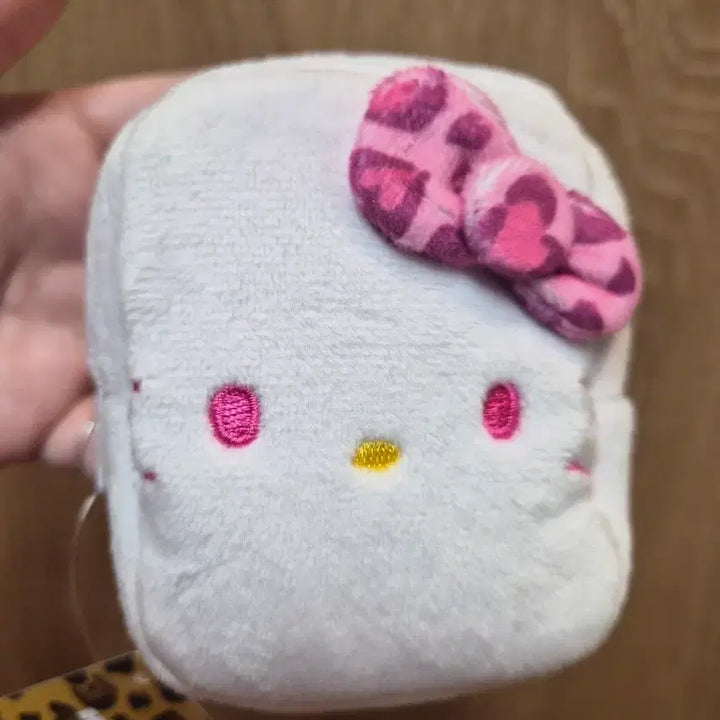 [BUNJANG] Pink Leopard Print Kitty Pouch Keyring / 핑크호피 키티 파우치키링