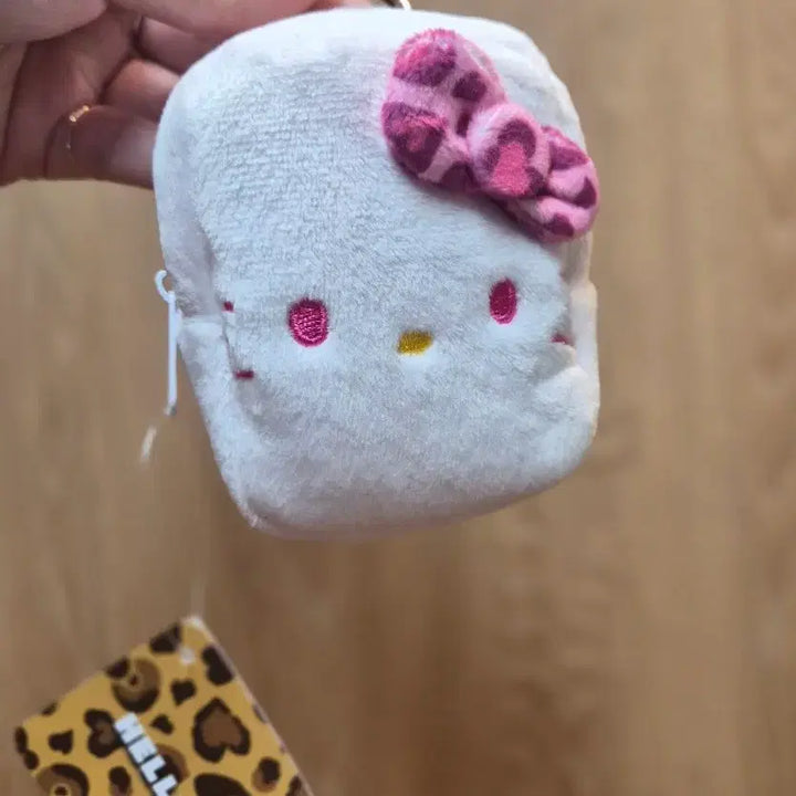 [BUNJANG] Pink Leopard Print Kitty Pouch Keyring / 핑크호피 키티 파우치키링