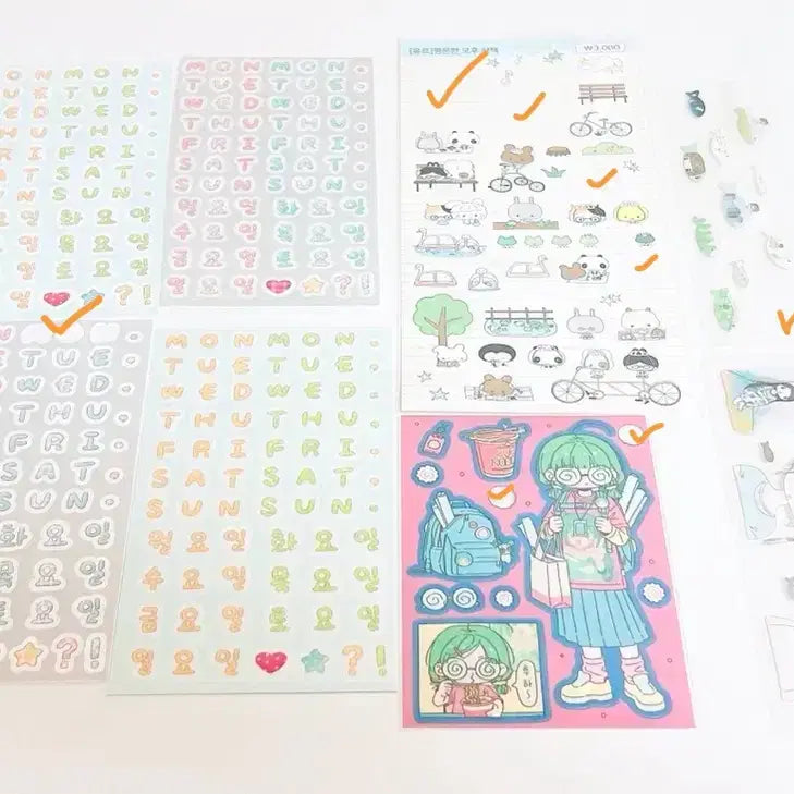 [BUNJANG] Various Stickers Bundle Set / 다꾸스티커 일괄/다꾸일괄/히나쿠우/도미월드/모난베어/인물다꾸/인물스티커
