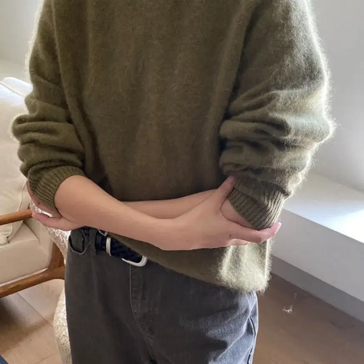 [BUNJANG] Kinda Beige Cowhide Twist Leather Belt / 킨다베이지 소가죽 트위스트 레더 벨트