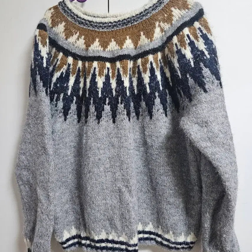 [BUNJANG] Vintage Pattern Knit Sweater / 빈티지 패턴 니트 스웨터
