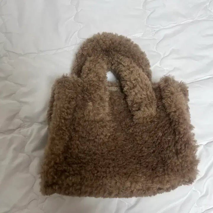 [BUNJANG] GU Brown Sherpa Tote Bag / GU 뽀글이 토트백 브라운