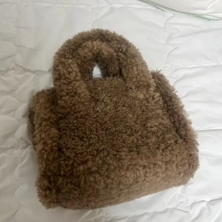 [BUNJANG] GU Brown Sherpa Tote Bag / GU 뽀글이 토트백 브라운
