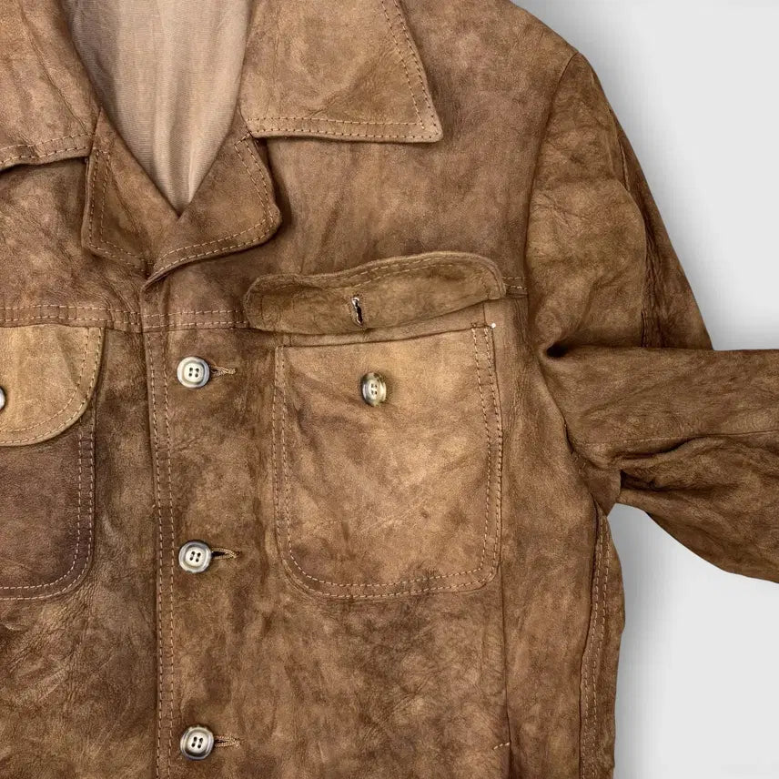 [BUNJANG] Echt Lammvelour Suede Trucker Jacket / 80's Echt Lammvelour 스웨이드 자켓 52