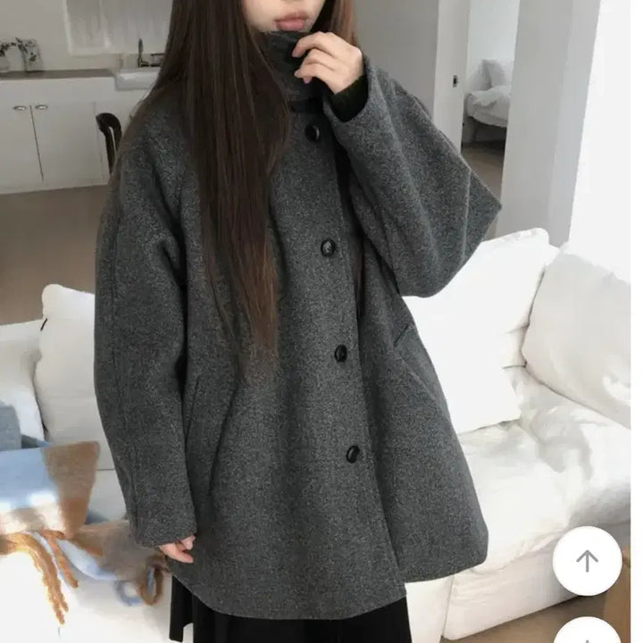 [BUNJANG] Turtle Neck Midi Coat / 터틀넥 미디 코트
