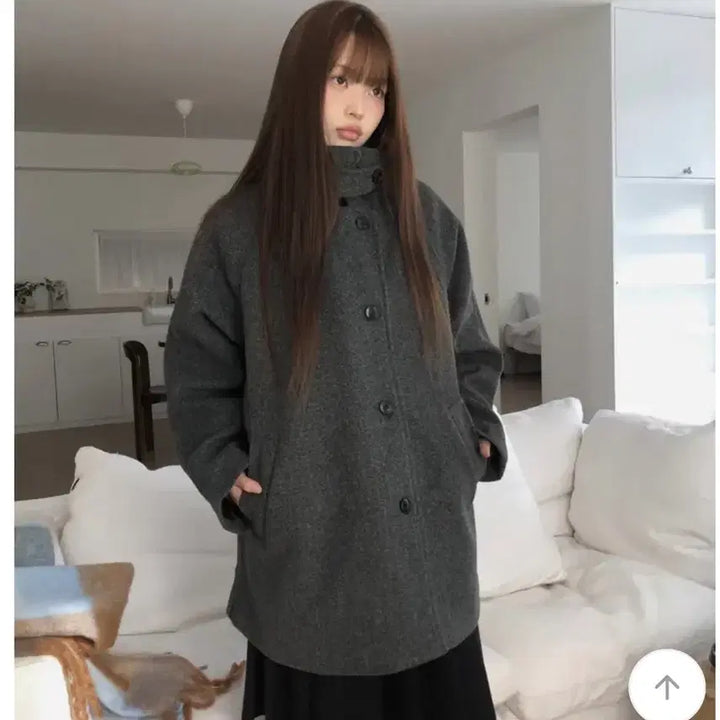 [BUNJANG] Turtle Neck Midi Coat / 터틀넥 미디 코트