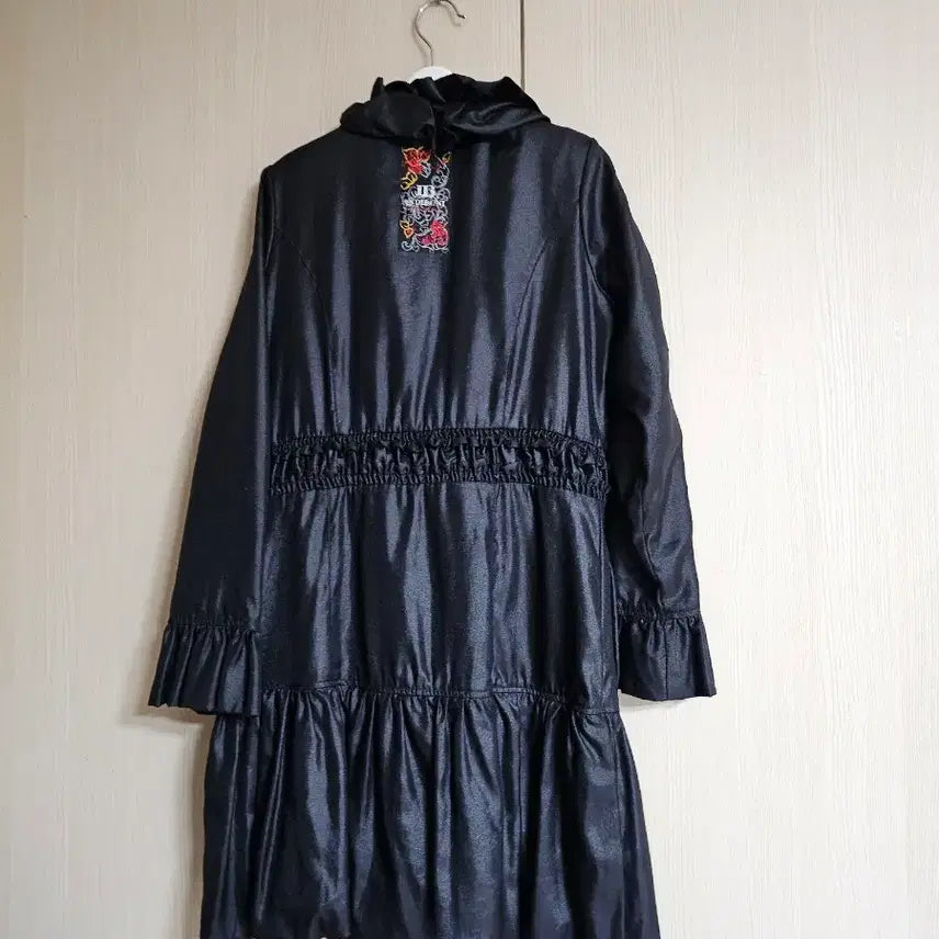 [BUNJANG] Indie Bunny Women's Black Frill Outerwear Jacket / (인디부니) 여자 블랙 프릴 봄가을 아우터 55~66사이즈