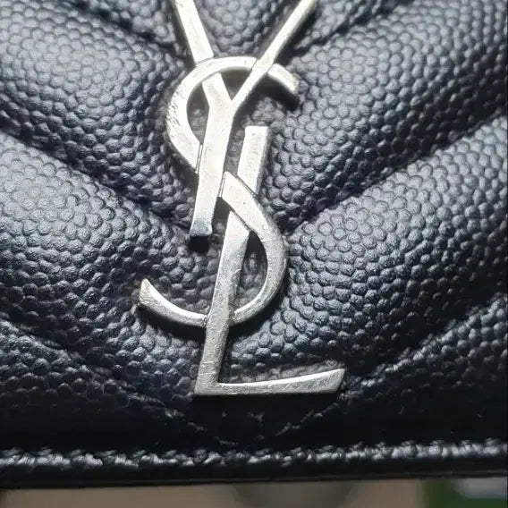 [BUNJANG] Yves Saint Laurent Card Wallet Silver Logo / 입생로랑 생로랑 카드지갑/지갑 은장 정품A급(감정O)
