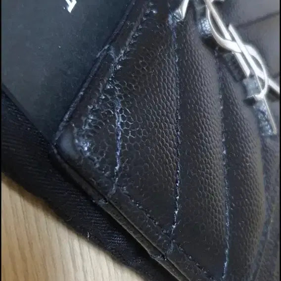 [BUNJANG] Yves Saint Laurent Card Wallet Silver Logo / 입생로랑 생로랑 카드지갑/지갑 은장 정품A급(감정O)