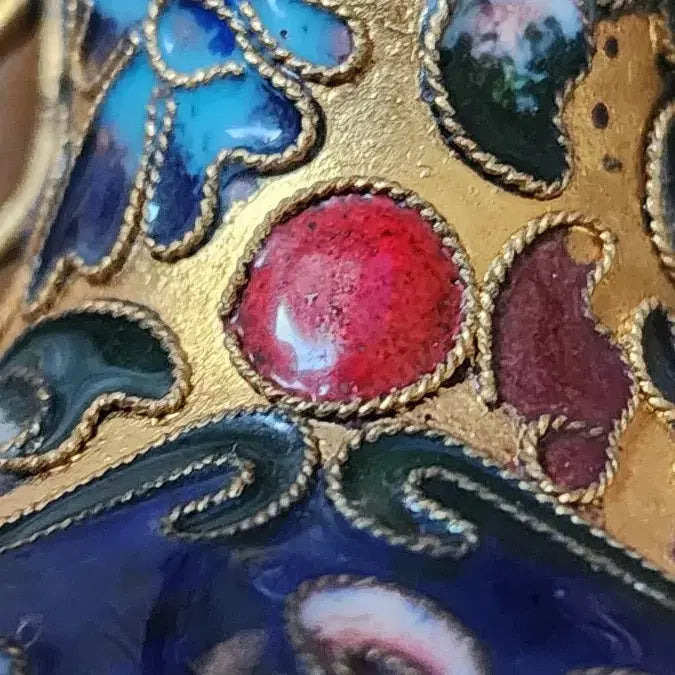 [BUNJANG] Chinese 1970s Floral Cloisonne Mini Vase Set / 중국70년대 꽃무늬 칠보 미니 화병 2개 세트