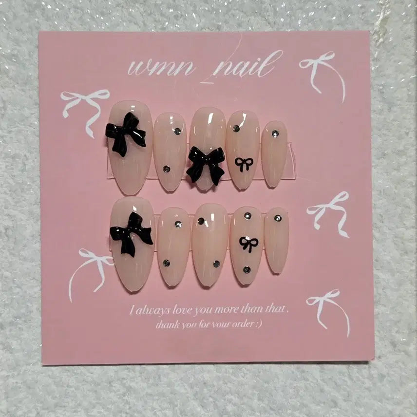 [BUNJANG] Monochrome Black Handmade Nail Tips / 모노블랙 수제네일팁