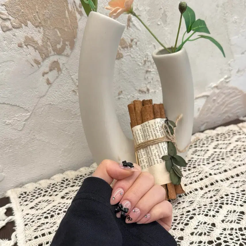 [BUNJANG] Monochrome Black Handmade Nail Tips / 모노블랙 수제네일팁