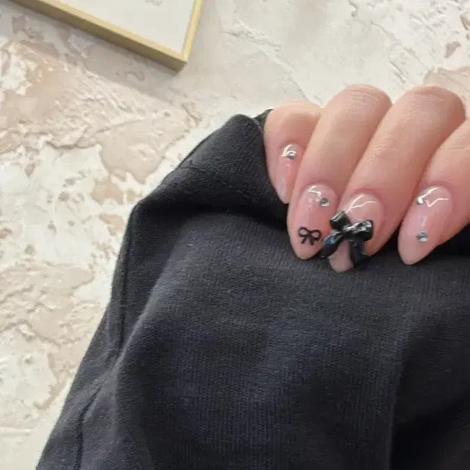 [BUNJANG] Monochrome Black Handmade Nail Tips / 모노블랙 수제네일팁