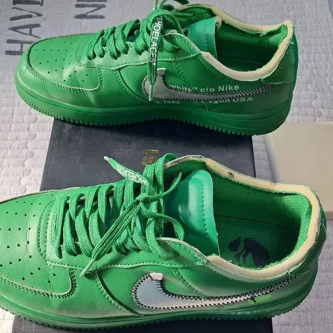 [BUNJANG] Nike Air Force 1 SHOELACES Sneakers / 나이키 에어포스1 그린 스니커즈 "SHOELACES"