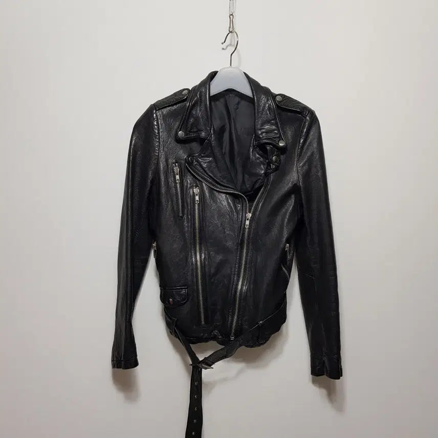 [BUNJANG] Pharaoh Shopping Italian Lambskin Leather Double Rider Jacket / 레더라이더더블자켓/이태리램스킨/슬림M(66)/파라오쇼핑
