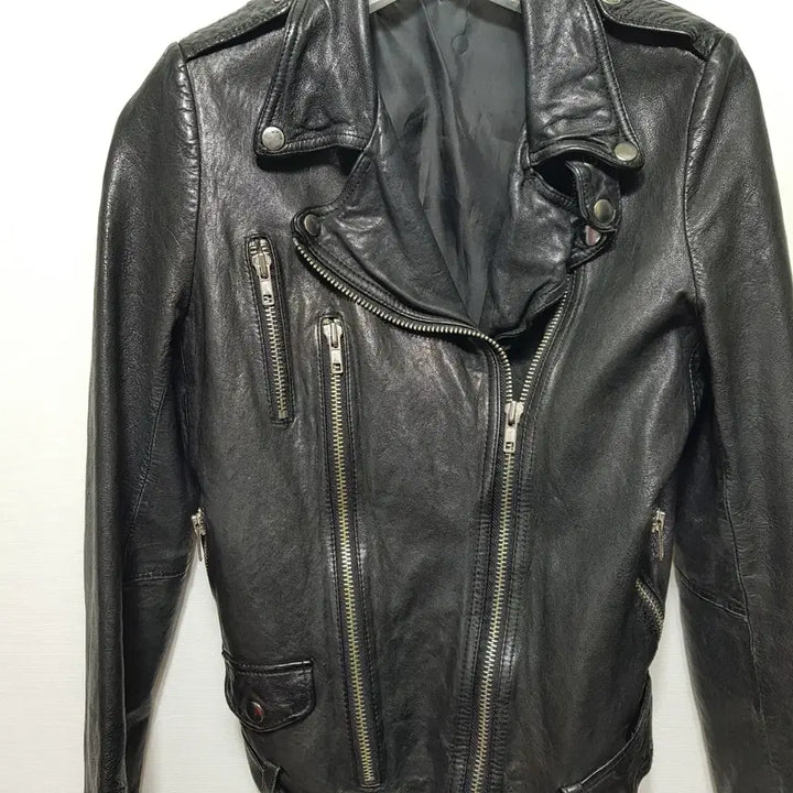 [BUNJANG] Pharaoh Shopping Italian Lambskin Leather Double Rider Jacket / 레더라이더더블자켓/이태리램스킨/슬림M(66)/파라오쇼핑