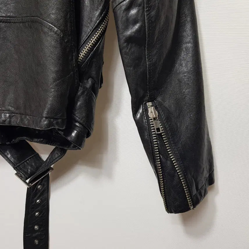 [BUNJANG] Pharaoh Shopping Italian Lambskin Leather Double Rider Jacket / 레더라이더더블자켓/이태리램스킨/슬림M(66)/파라오쇼핑