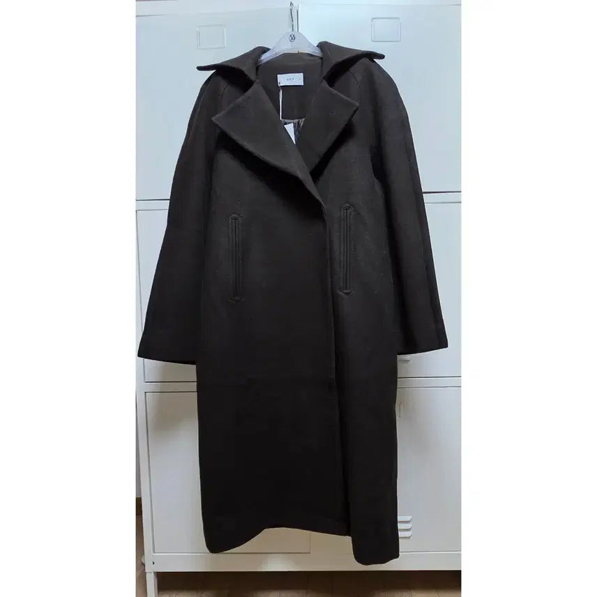 [BUNJANG] 45th Street Double Wool Collar Coat - Khaki / 45번가 더블 울 카라 코트 - 카키