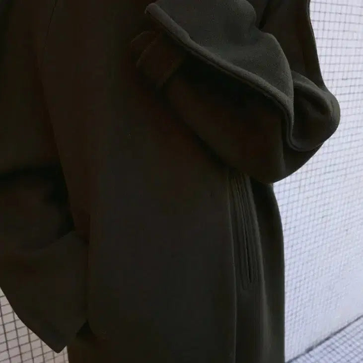 [BUNJANG] 45th Street Double Wool Collar Coat - Khaki / 45번가 더블 울 카라 코트 - 카키