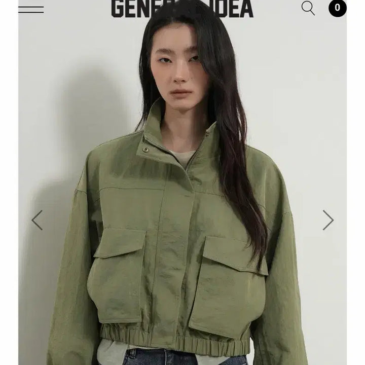 [BUNJANG] General Idea Khaki Crop Jacket / 제너럴아이디어 카키색 크롭 자켓 (새상품)