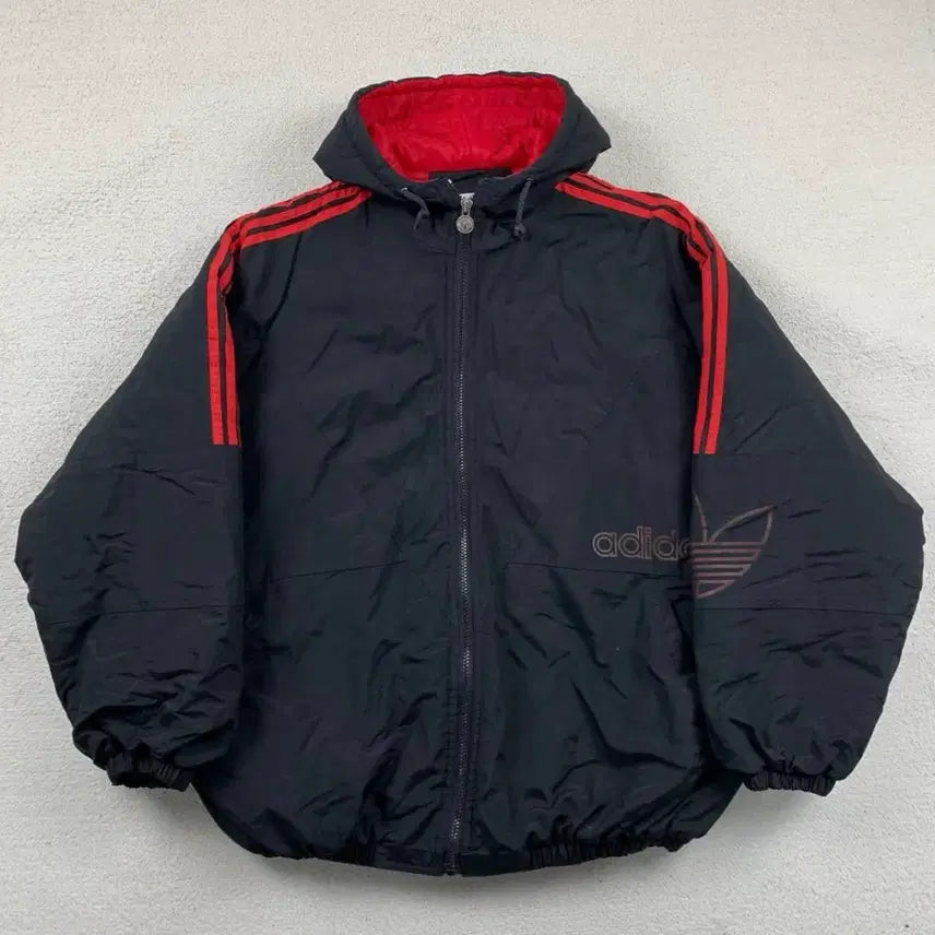 [BUNJANG] Adidas Trefoil Big Logo Padded Jacket / 90s 아디다스 올드스쿨 트레포일 빅로고 누빔 점퍼