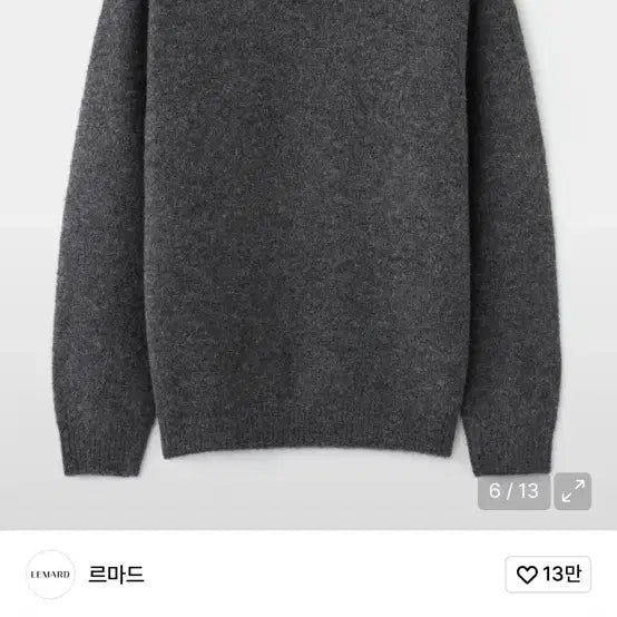 [BUNJANG] Lemard Wool Oversized Round Knit Charcoal / [3] 르마드 울 오버핏 라운드 니트 차콜