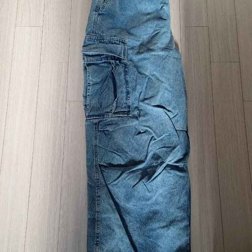[BUNJANG] GU Wide Cargo Denim Pants - M / GU 와이드 카고 데님 팬츠 M
