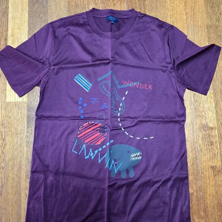 [BUNJANG] LANVIN Purple Printed Short Sleeve T-shirt / LANVIN 랑방 퍼플 프린팅 반팔 티셔츠