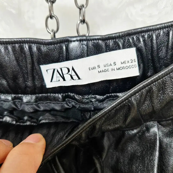 [BUNJANG] ZARA Black Leather Jogger Pants / 자라 블랙레더 조거팬츠