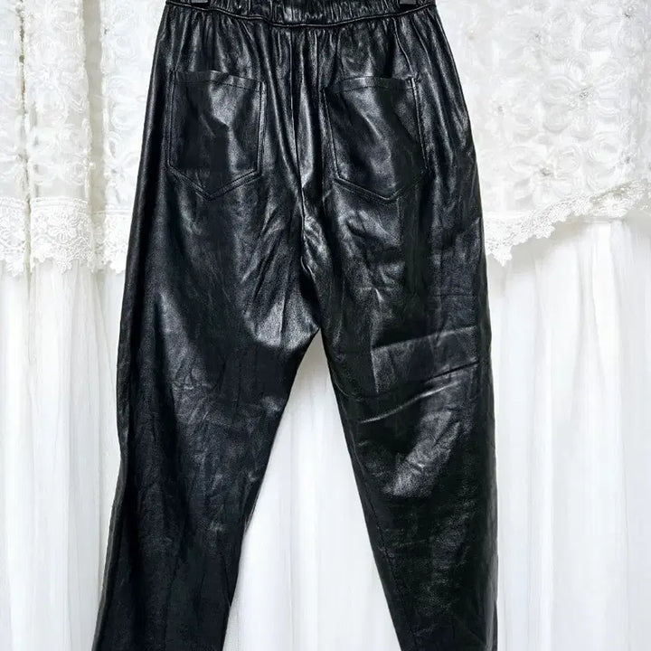[BUNJANG] ZARA Black Leather Jogger Pants / 자라 블랙레더 조거팬츠