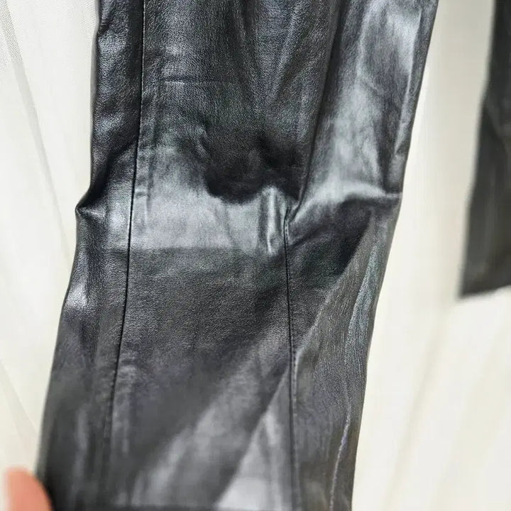 [BUNJANG] ZARA Black Leather Jogger Pants / 자라 블랙레더 조거팬츠
