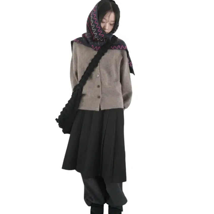 [BUNJANG] Aftermonday Denim Pleated Midi Skirt / 에프터먼데이 데님 플리츠 미디 스커트 흑청 s