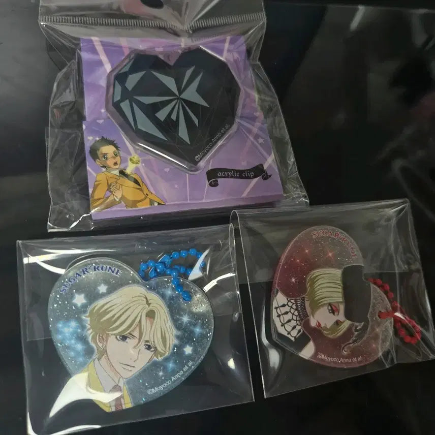[BUNJANG] Sugar Sugar Rune Ecrin Magnet Clip & Acrylic Keyring Bundle Set / 슈가슈가룬 에클 마그넷집게 아크릴키링 누아르