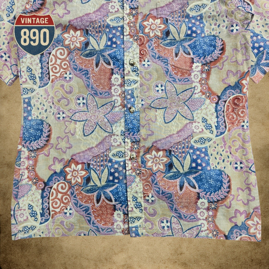[BUNJANG] MANOA 90s Floral Pattern Short Sleeve Shirt - Size M / [M] MANOA 마노아 빈티지 90s 플로럴 패턴 반팔셔츠