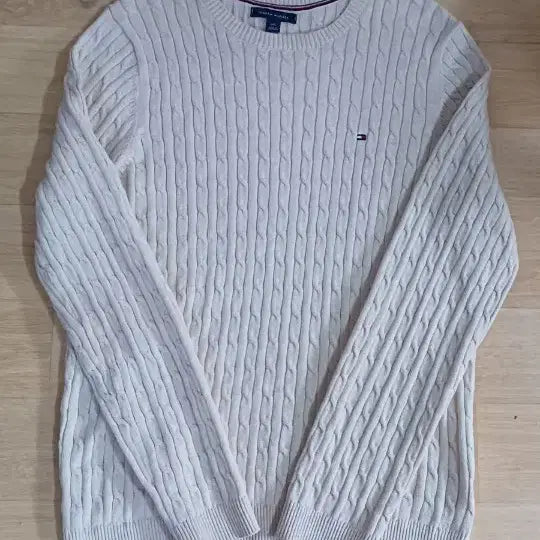 [BUNJANG] Tommy Hilfiger Cable Knit Sweater / 타미힐피거 얇은 꽈배기 니트