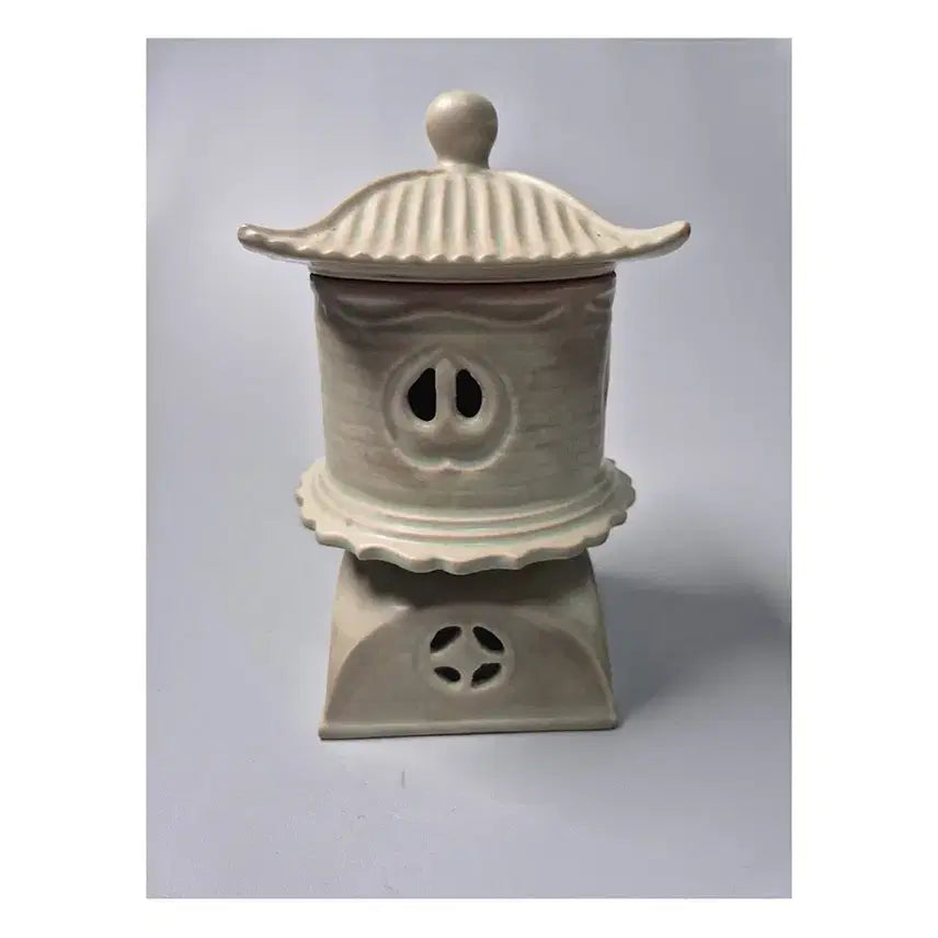 [BUNJANG] Song Dynasty Celadon Engraved Eight Trigrams Incense Burner Antique / 송 여요 천청유 고정식 음각 팔괘문 향로