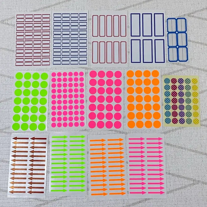 [BUNJANG] Analogkeeper Fluorescent Circular Arrow Stickers Bundle Set / 견출지 라벨 형광 원형 화살표 아날로그키퍼 스티커 일괄