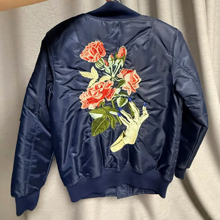 [BUNJANG] Undercover Takahashi Navy Floral Embroidered Bomber Jacket / (새상품)준 타카하시 언더커버 네이비 꽃 자수 봄버 자켓 S