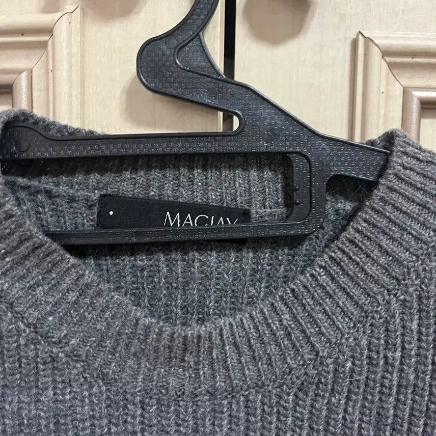 [BUNJANG] MagJae Gray Knit Long Sleeve Top / 회색 니트 긴팔 티셔츠 매그제이