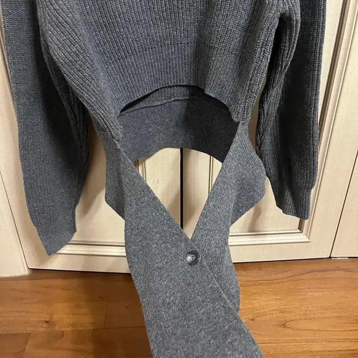 [BUNJANG] MagJae Gray Knit Long Sleeve Top / 회색 니트 긴팔 티셔츠 매그제이