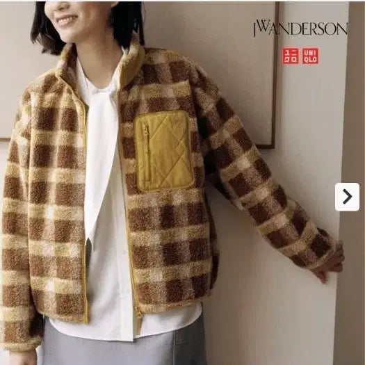 [BUNJANG] 유니클로 JW앤더슨 체크 후리스 자켓L새제품 / 유니클로 JW앤더슨 체크 후리스 자켓L새제품
