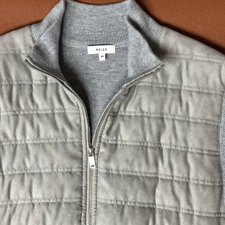 [BUNJANG] REISS Men's Suede Zip-Up Jacket (Size 100) / 리스(REISS) 남성 집업 스웨이드 점퍼 100