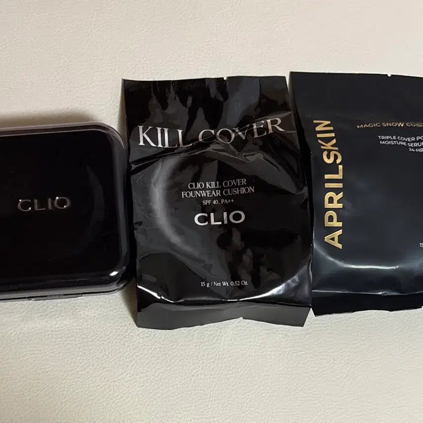 [BUNJANG] Clio & Aprilskin Cushion Bundle / 23호 쿠션 (본품, 리필 2) GS25 반택 일괄