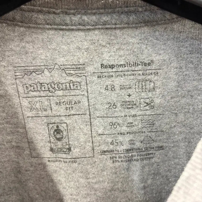 [BUNJANG] Patagonia Responsibili-Tee XL Gray T-Shirt / 파타고니아 반팔 티셔츠 XL 회색