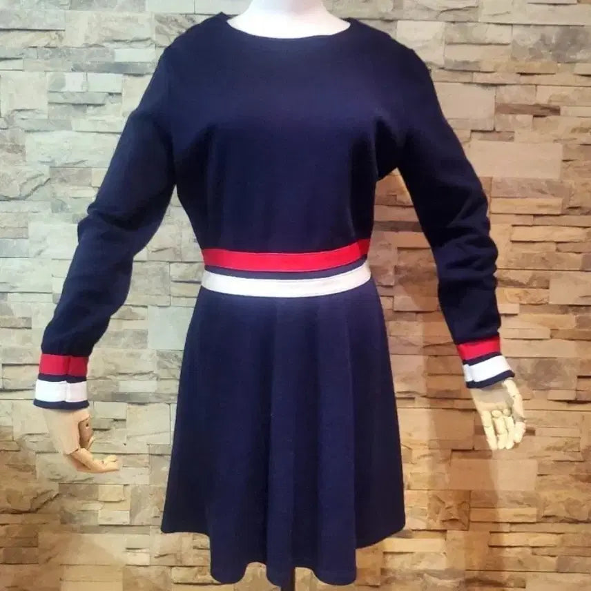 [BUNJANG] Navy Color-Block Knit Dress / 여성원피스 [네이비배색 니트원피스]