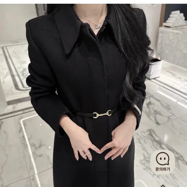 [BUNJANG] Mielle Wool Black Coat (Includes 2 Belts) / 택포!!!!! 미착용 미엘르 울 블랙 코트 (벨트2개포함) 네고 가능