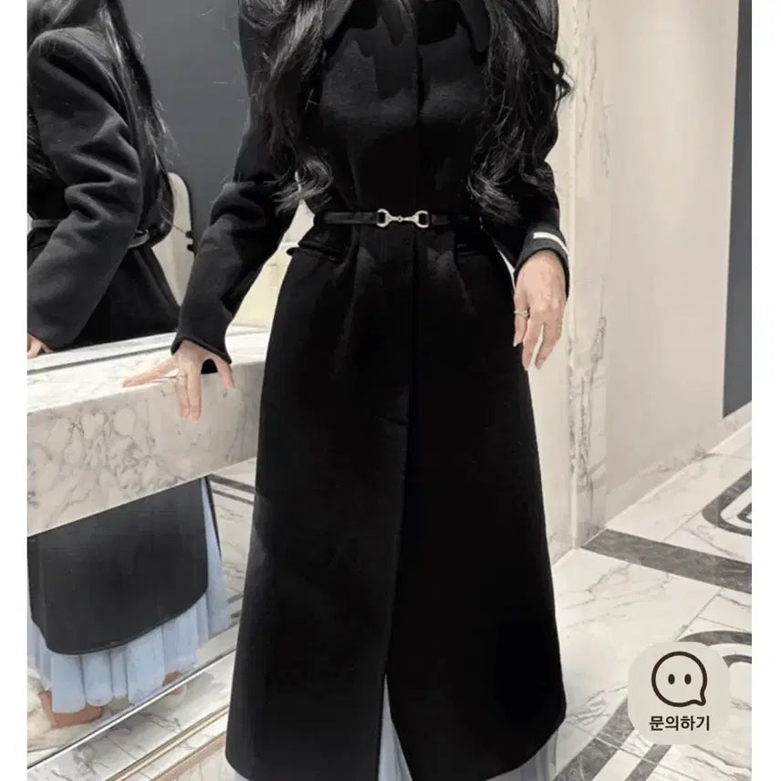 [BUNJANG] Mielle Wool Black Coat (Includes 2 Belts) / 택포!!!!! 미착용 미엘르 울 블랙 코트 (벨트2개포함) 네고 가능