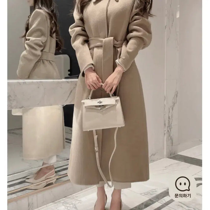 [BUNJANG] Mielle Wool Black Coat (Includes 2 Belts) / 택포!!!!! 미착용 미엘르 울 블랙 코트 (벨트2개포함) 네고 가능