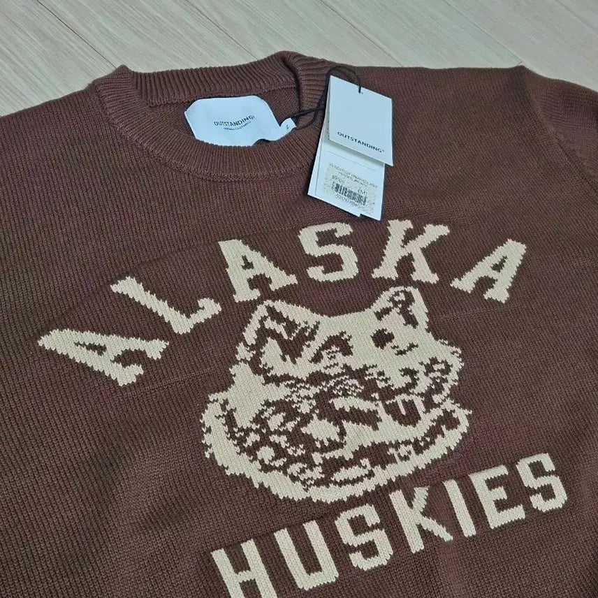 [BUNJANG] Outstanding Cotton Crewneck Knit Brown M / 무신사 아웃스탠딩 코튼 크루넥 니트 브라운 M